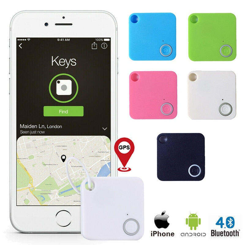 Smart Key Finder Mini Bluetooth GPS Tracker Device Car Motor Alarm Tile Wallet Keys Alarm Locator Realtime Kids Pets Anti-Lost